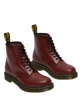 DR MARTENS MENS BOOTS, CHERRY RED, 1460 SMOOTH LEATHER LACE UP