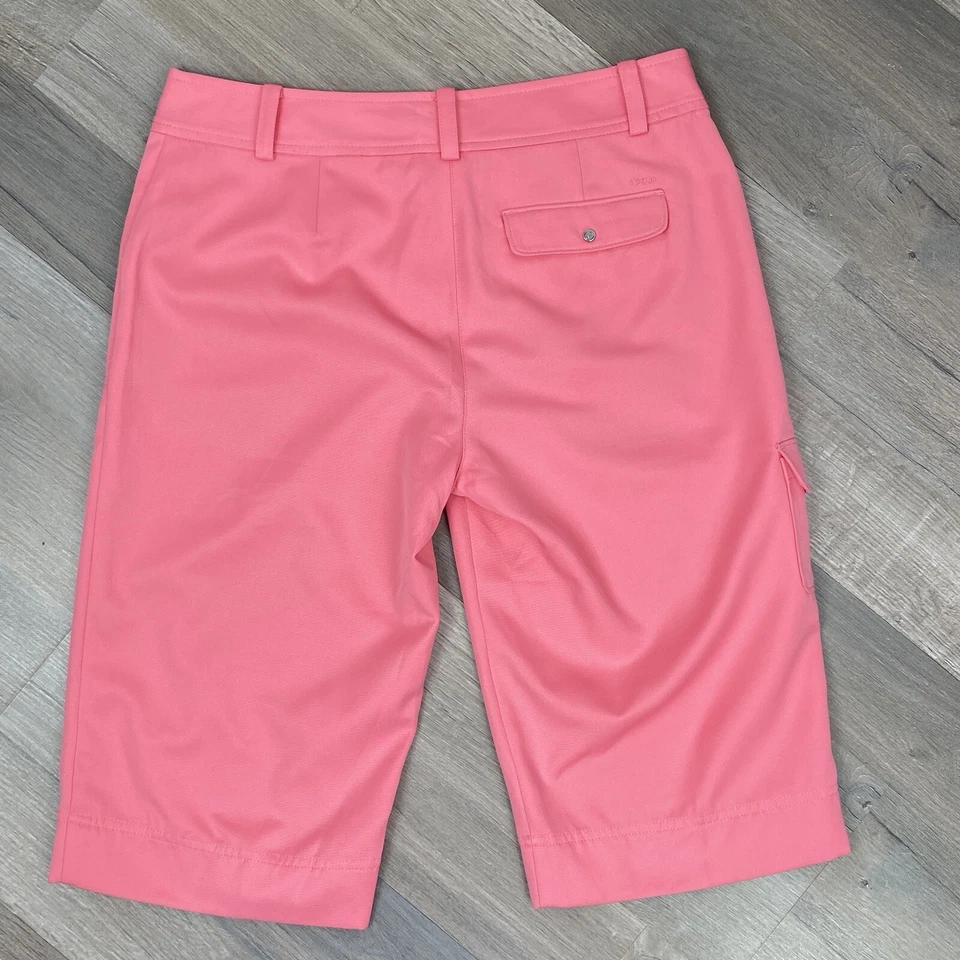 Izod Golf Shorts Womens 6 Coral Pink Nylon Bermuda Stretch Pockets Lightweight - Image 2 of 4
