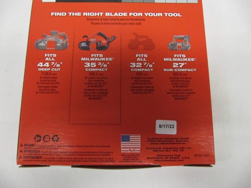 Lot of 3 - Milwaukee 48-39-0528 18-TPI Compact Band Saw Blade 35-3/8" Thin Metal - Picture 3 of 3