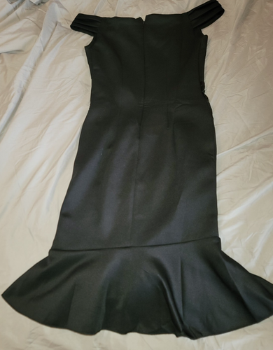 Venus Womens Ruffle Detail Off Shoulder Sweetheart Neckline Black Dress XS - Picture 6 of 9