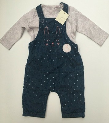 next baby girl dungarees