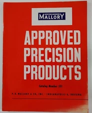 Vintage Mallory Approved Precision Products Catalog Number 551