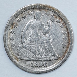 1856 Seated Liberty Half Dime - Cleaned