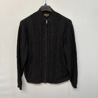 Lenor Romano Men XL X-Large Wool Full Zip Cardigan Sweater Cable Knit C029 -2