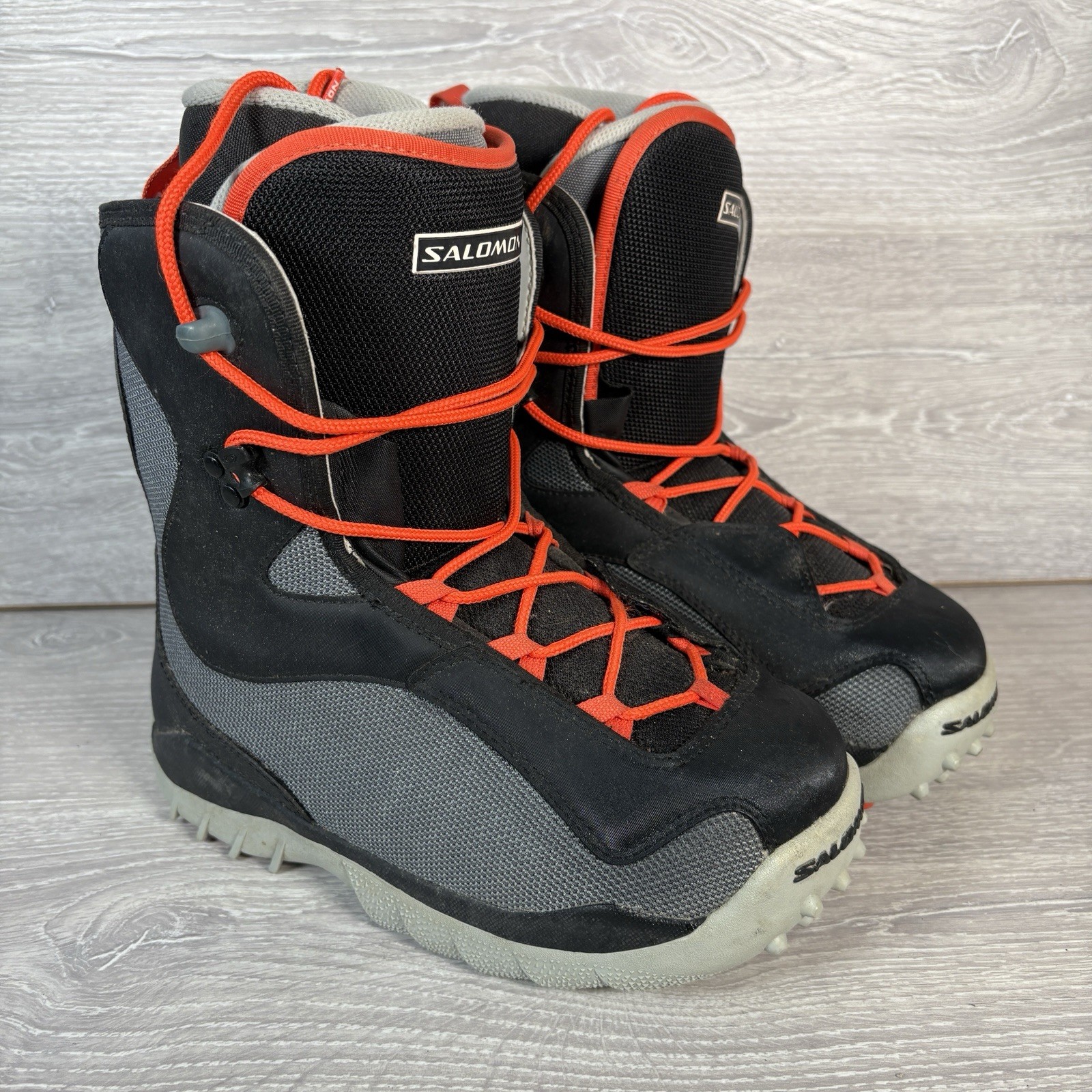 Stivali da snowboard Salomon Talapus bambino junior taglia 5 stivali da neve stringati nero rosso