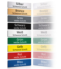 Briefkastenschild Türschild Namensschild Klingelschild mit Gravur Selbstklebend
