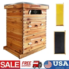 Bee Hive Langstroth Kit 2 Deep & 1 Medium Box 10 Frames with Acrylic Windows