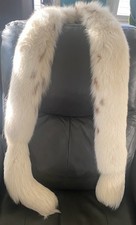 Vintage White Arctic Fox Fur Handcrafted Shoulder Wrap Scarf Boa Stole