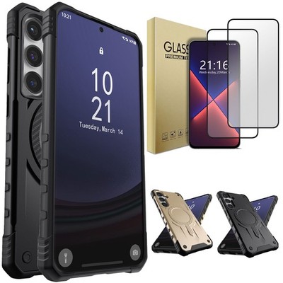 For Samsung Galaxy S24 Ultra FE + Magnetic Slim Thin Case Cover / Tempered Glass