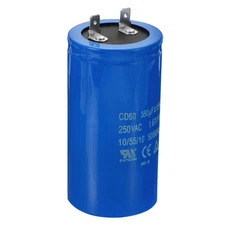 CD60 Run Capacitor 350uF/MFD 250VAC 15% Tolerance 50/60Hz Motor Starting