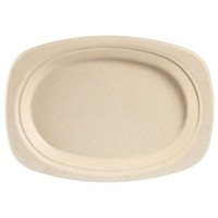 Duni Einwegteller Bagasse Oval Ø 23 Cm - 60 St. Pappteller Partygeschirr Platte