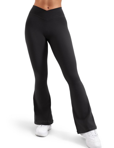 V Waist Flare Leggings for Women Yoga Pants High Tummy Control Bootcut Workou...