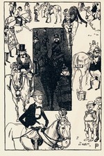 Bruno Paul Equal Rights All Round Satirical Riding Lithographic Print c1899