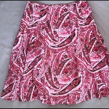 Talbots Size 8 Pink Paisley Cotton Lawn Skirt Pristine Condition