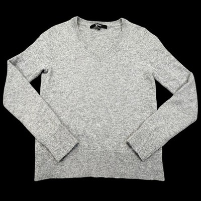 Quince V-Neck Sweater Women XS Slim Fitting Gray 100% Mongolian Cashmere Soft