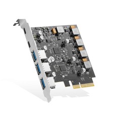 PCIE to USB 3.2 Gen2 10G Expansion Card, 5 Port 3X USB Type-A and 2X Type-C P...