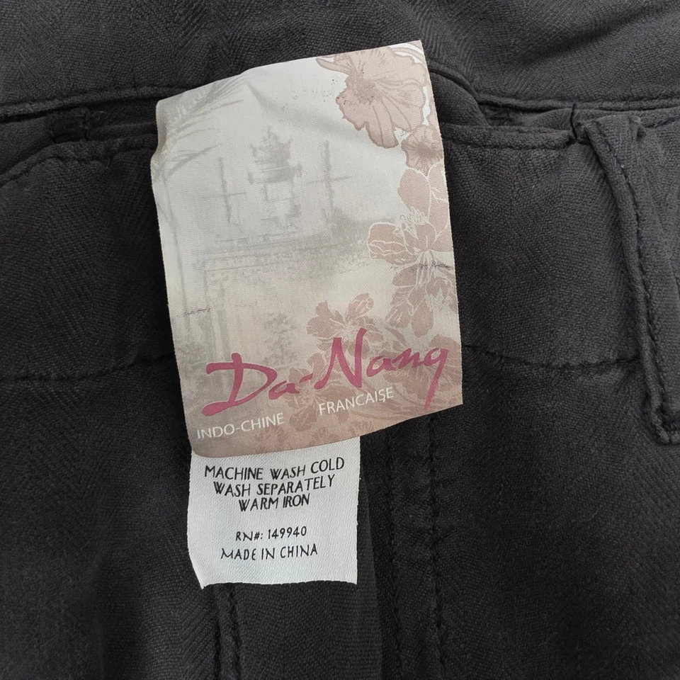 Pantalones cargo informales ligeros 100 % seda negros lisos medianos Da-Nang para mujer Foto 2 de 4