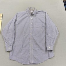 Brooks Brothers Shirt Mens 17 34/35 Blue Stripe Non Iron Dress Button Down