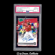 2020 Optic Baseball Jo Adell Los Angeles Angels Black Cracked Ice #/25 PSA 10