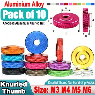 Knurled Thumb Nut Anodizing Aluminum Alloy Hand Grip Knobs M3 M4 M5 M6 Thumb Nut