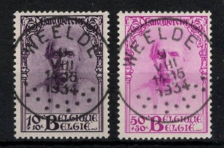 BELGIE: COB 342/343 GESTEMPELD == ZIE SCAN.