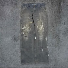 Carhartt Men's Double Knee Carpenter Pants 35x32 Paint Splattered Relaxed Fit
