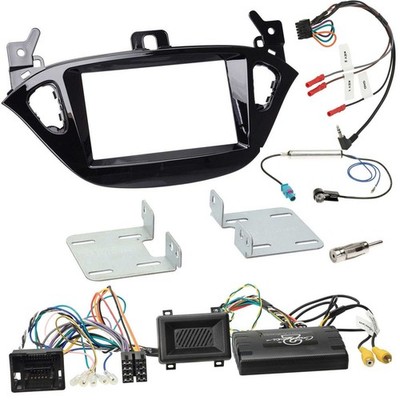 Steering Wheel Adapter Double DIN Car Radio Installation Kit for Vauxhall Adam Corsa E 2013 onwards PDC