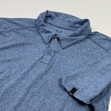 Oakley Polo Shirt Mens Large Blue Heather Hydrolix Golf Performance Short Sleeve