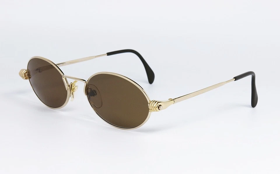 VINTAGE SUNGLASSES OCCHIALI SILHOUETTE M7111/20 V6052 GOLD OVAL FIST GAULTIER OG - Imagen 3 de 4