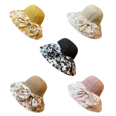 Fashion Bowknot Fishing Hat Soft Floppy Bucket Hat Popular Beach Hat Visor Hat