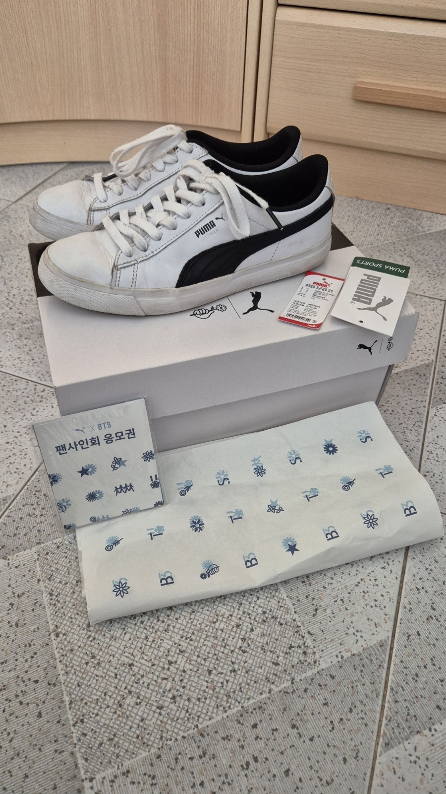 Puma BTS Courtstar Sneakers Original 1st Collaboration Shoes With Box Used Rare