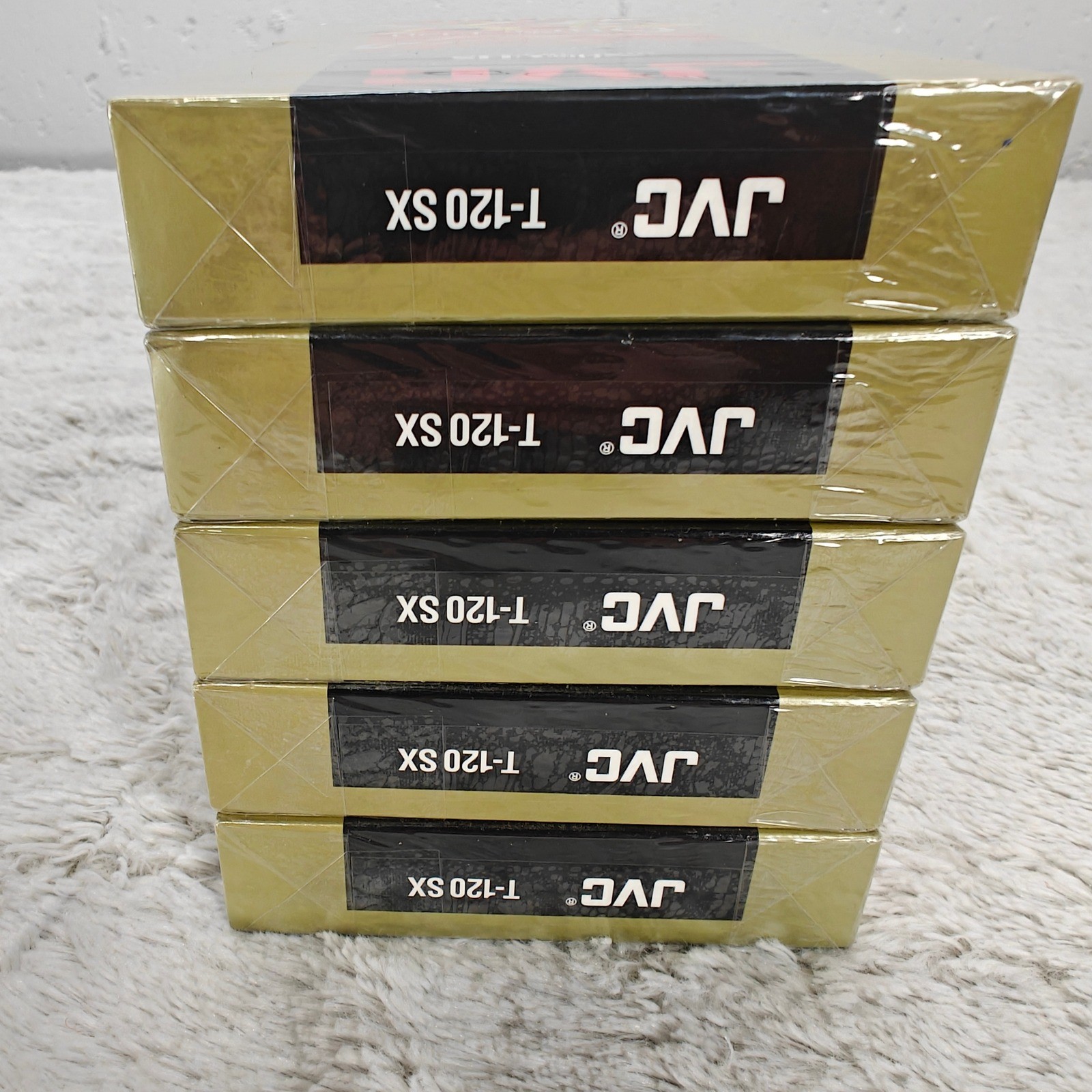 JVC SX Gold Premium Quality T-120 VHS Tapes Factory Sealed Lot of 5 EP 6 Hours
