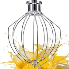 Whisk Attachment Fits KitchenAid, 6 Wire Whip for 4.5 5 Quart KitchenAid Tilt...