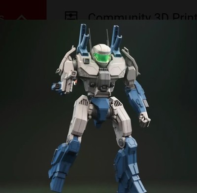 Mech Warrior Phoenix Hawk Battle Mech 1/60 Scale Custom 3d Printed Model Kit