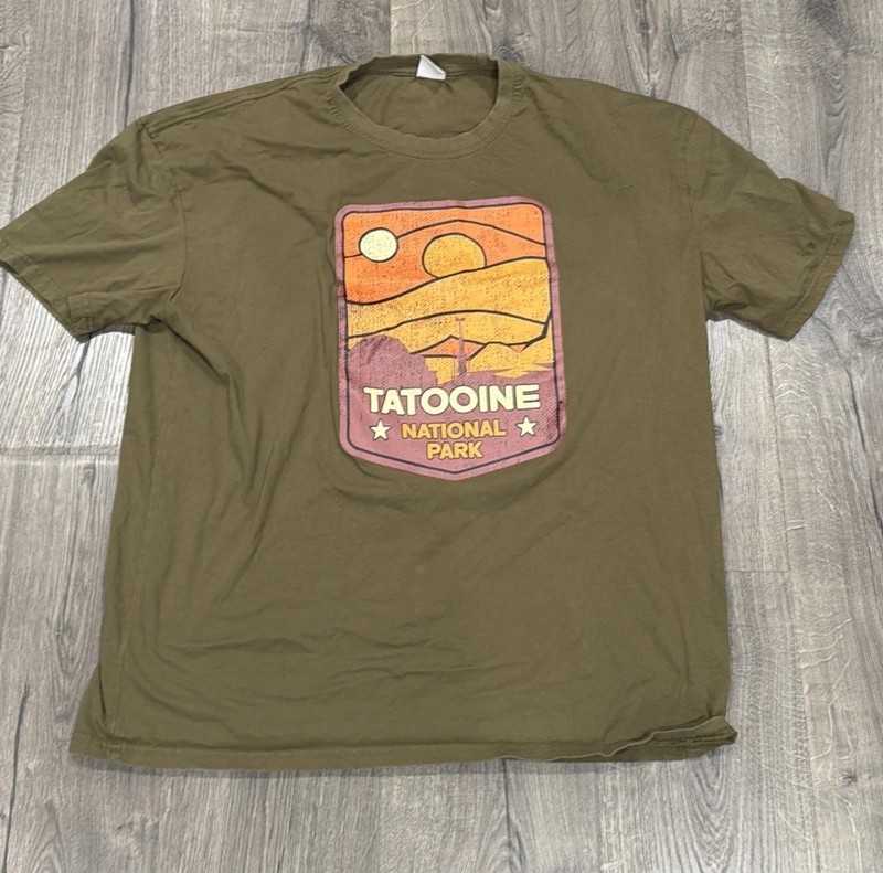 2XL Tatooine National Park T-Shirt Star Wars Humor Sunset Luke Skywalker Funny
