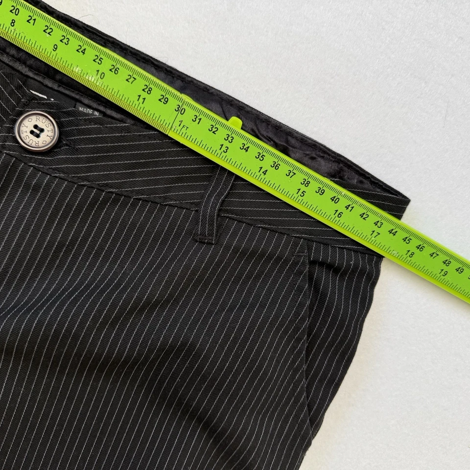 Pantalones para mujer oxidados talla 12 negros a rayas pierna ancha surf skate estilo W35 L31.5 Foto 2 de 4