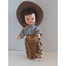 Vintage 1960's Western Cowgirl 5.5" Doll With Sleepy Eyes