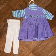 American Girl Bitty Twins 2003 Play Meet Outfit Purple Jumper Shirt White Tights