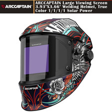 ARCCAPTAIN Large Viewing Screen 3.93"X3.66" Welding Helmet True Color 1/1/1/1