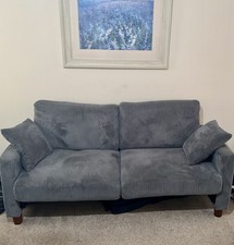 Stylish Grey Corduroy 2‑Seater Sofas – Set of Two