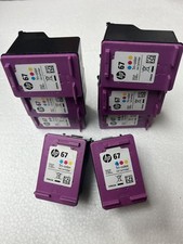 (8) Genuine HP 67 Empty Ink Cartridge Lot - All Virgin, 8 Color