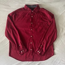 Nautica Mens Classic Fit Shirt Red Button Down Stretch Cotton Size XL
