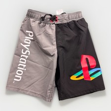 Playstation Logo Boys Swim Trunks Colorblock Logo Mesh Lining Small 6-7 