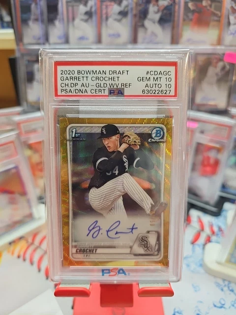 2020 Bowman Draft  Auto Garrett Crochet PSA/DNA Gold Wave Refractor  1/50