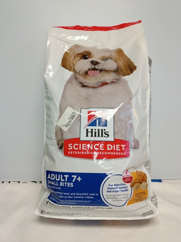 Hills Adult 7+Small Bites Chicken,Barley, & Rice 15lb