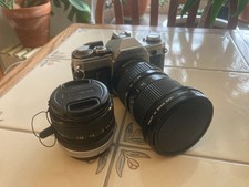 Canon AT-1 Camera W/28mm F2.8 and 35-105mm F3.5 Macro Zoom Lens and Film