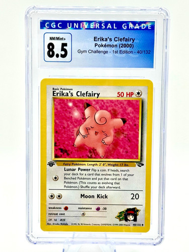 Erika's Clefairy (1st Edition) graded CGC 8.5 for sale on eBay