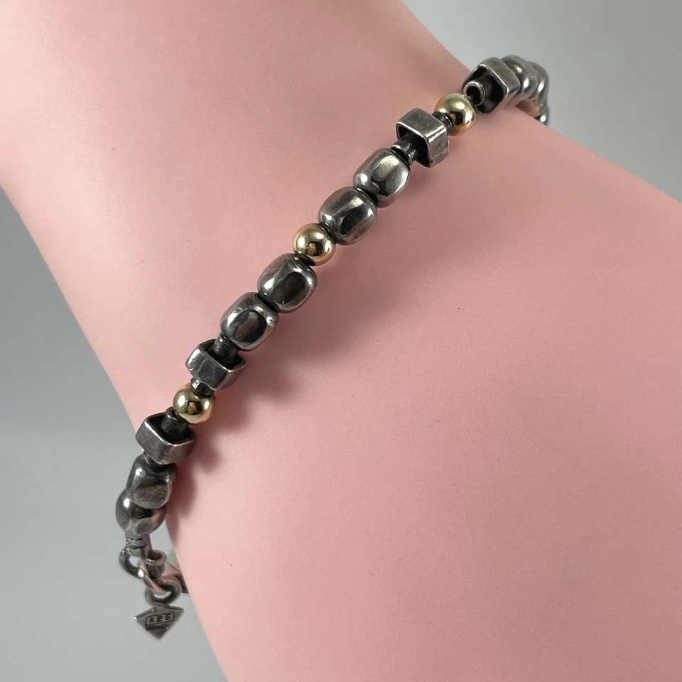 Beautiful Silpada Sterling 925 Silver and 14k Gold Filled Geometric Bracelet - Image 3 of 4