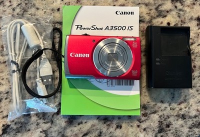 Canon PowerShot A2600 Digital Camera 16MP 5x Zoom Red Tested Great
