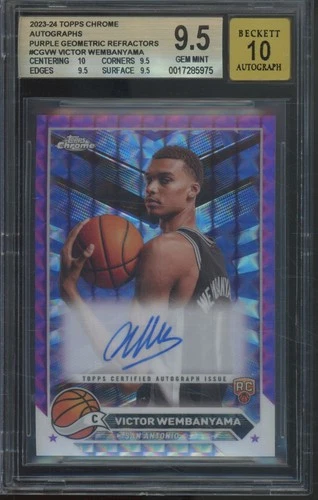 2023 Topps Chrome Refractor Victor Wembanyama RC Gem Mint BGS 9.5 10 Auto